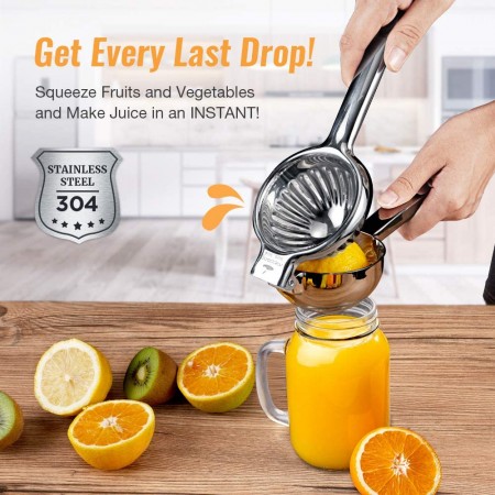 Lemon Squeezer Super High Quality Stainless Steel 304 Hand Press Juicer Manual Citrus for Juicing Lemon ＆ Limes, Vegetables
